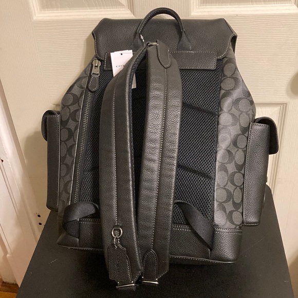 NWT Coach Hudson Backpack in Signature - Gunmetal/charcoal/black - Picture 6 of 15